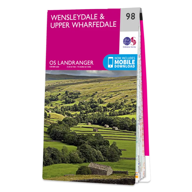 OS Landranger Map 98 - Wensleydale and Upper Wharfedale